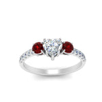 Load image into Gallery viewer, petite-micropave-heart-shaped-three-stone-diamond-engagement-ring-with-ruby-in-white-gold-FD9383HTRGRUDR-NL-WG