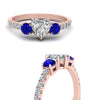 Load image into Gallery viewer, petite-micropave-heart-shaped-three-stone-diamond-engagement-ring-with-sapphire-in-rose-gold-FD9383HTRGSABL-NL-RG