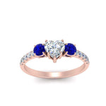 Load image into Gallery viewer, petite-micropave-heart-shaped-three-stone-diamond-engagement-ring-with-sapphire-in-rose-gold-FD9383HTRGSABL-NL-RG

