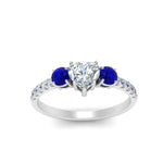 Load image into Gallery viewer, petite-micropave-heart-shaped-three-stone-diamond-engagement-ring-with-sapphire-in-white-gold-FD9383HTRGSABL-NL-WG