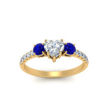 Load image into Gallery viewer, petite-micropave-heart-shaped-three-stone-diamond-engagement-ring-with-sapphire-in-yellow-gold-FD9383HTRGSABL-NL-YG
