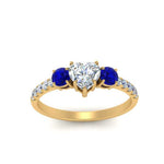 Load image into Gallery viewer, petite-micropave-heart-shaped-three-stone-diamond-engagement-ring-with-sapphire-in-yellow-gold-FD9383HTRGSABL-NL-YG