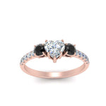 Load image into Gallery viewer, petite-micropave-heart-shaped-three-stone-engagement-ring-with-black-diamond-in-rose-gold-FD9383HTRGBLACK-NL-RG
