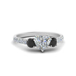 Load image into Gallery viewer, petite-micropave-heart-shaped-three-stone-engagement-ring-with-black-diamond-in-white-gold-FD9383HTRGBLACK-NL-WG