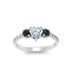 Load image into Gallery viewer, petite-micropave-heart-shaped-three-stone-engagement-ring-with-black-diamond-in-white-gold-FD9383HTRGBLACK-NL-WG