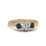 Load image into Gallery viewer, petite-micropave-heart-shaped-three-stone-engagement-ring-with-black-diamond-in-yellow-gold-FD9383HTRGBLACK-NL-YG
