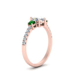 Load image into Gallery viewer, petite-micropave-marquise-cut-three-stone-diamond-engagement-ring-with-emerald-in-rose-gold-FD9383MQRGEMGR-NL-RG
