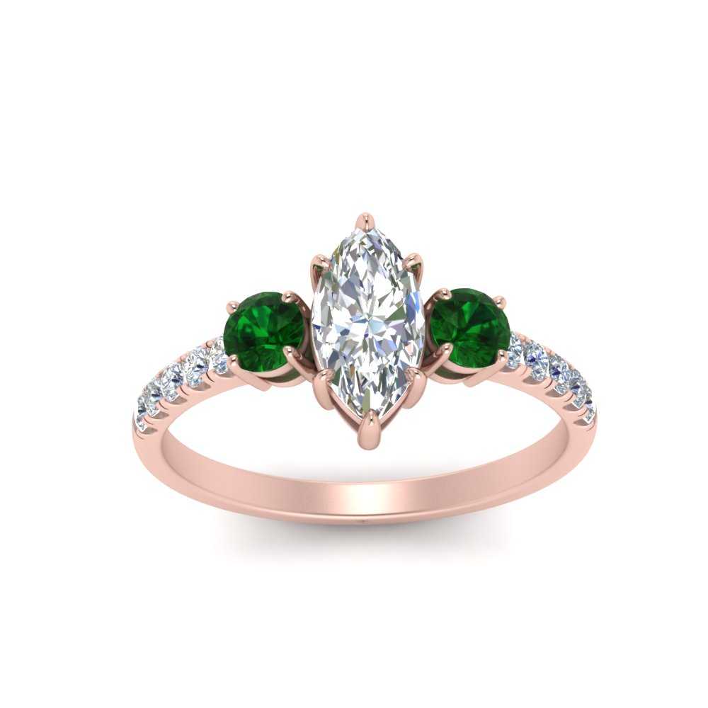 petite-micropave-marquise-cut-three-stone-diamond-engagement-ring-with-emerald-in-rose-gold-FD9383MQRGEMGR-NL-RG