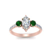 Load image into Gallery viewer, petite-micropave-marquise-cut-three-stone-diamond-engagement-ring-with-emerald-in-rose-gold-FD9383MQRGEMGR-NL-RG