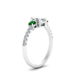 Load image into Gallery viewer, petite-micropave-marquise-cut-three-stone-diamond-engagement-ring-with-emerald-in-white-gold-FD9383MQRGEMGR-NL-WG
