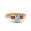 Load image into Gallery viewer, petite-micropave-marquise-cut-three-stone-diamond-engagement-ring-with-orange-sapphire-in-yellow-gold-FD9383MQRGSAOR-NL-YG