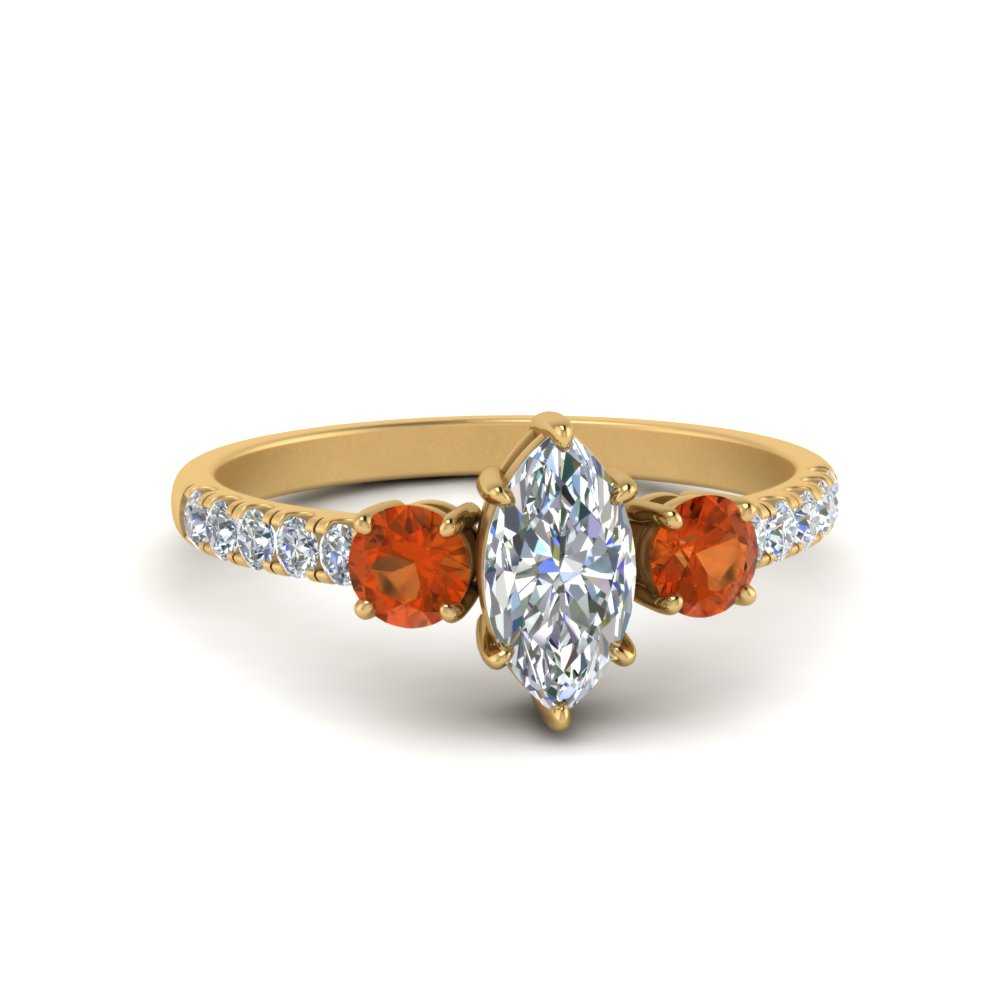 petite-micropave-marquise-cut-three-stone-diamond-engagement-ring-with-orange-sapphire-in-yellow-gold-FD9383MQRGSAOR-NL-YG