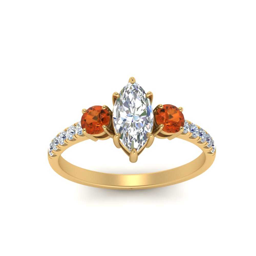 petite-micropave-marquise-cut-three-stone-diamond-engagement-ring-with-orange-sapphire-in-yellow-gold-FD9383MQRGSAOR-NL-YG