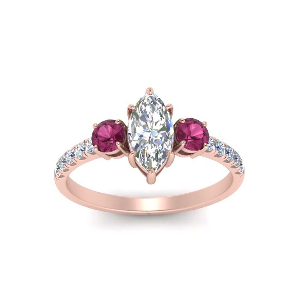 petite-micropave-marquise-cut-three-stone-diamond-engagement-ring-with-pink-sapphire-in-rose-gold-FD9383MQRGSADRPI-NL-RG