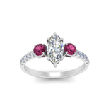 Load image into Gallery viewer, petite-micropave-marquise-cut-three-stone-diamond-engagement-ring-with-pink-sapphire-in-white-gold-FD9383MQRGSADRPI-NL-WG
