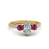 Load image into Gallery viewer, petite-micropave-marquise-cut-three-stone-diamond-engagement-ring-with-pink-sapphire-in-yellow-gold-FD9383MQRGSADRPI-NL-YG