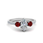 Load image into Gallery viewer, petite-micropave-marquise-cut-three-stone-diamond-engagement-ring-with-ruby-in-white-gold-FD9383MQRGRUDR-NL-WG
