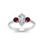 Load image into Gallery viewer, petite-micropave-marquise-cut-three-stone-diamond-engagement-ring-with-ruby-in-white-gold-FD9383MQRGRUDR-NL-WG
