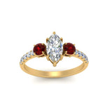 Load image into Gallery viewer, petite-micropave-marquise-cut-three-stone-diamond-engagement-ring-with-ruby-in-yellow-gold-FD9383MQRGRUDR-NL-YG
