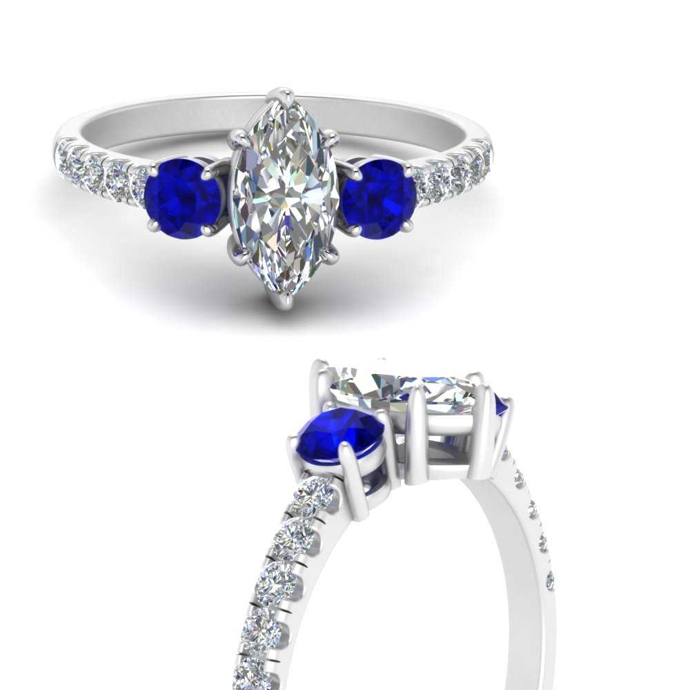 petite-micropave-marquise-cut-three-stone-diamond-engagement-ring-with-sapphire-in-white-gold-FD9383MQRGSABL-NL-WG