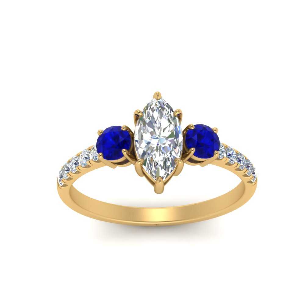 petite-micropave-marquise-cut-three-stone-diamond-engagement-ring-with-sapphire-in-yellow-gold-FD9383MQRGSABL-NL-YG