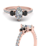 Load image into Gallery viewer, petite-micropave-marquise-cut-three-stone-engagement-ring-with-black-diamond-in-rose-gold-FD9383MQRGBLACK-NL-RG
