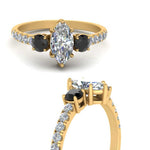 Load image into Gallery viewer, petite-micropave-marquise-cut-three-stone-engagement-ring-with-black-diamond-in-yellow-gold-FD9383MQRGBLACK-NL-YG
