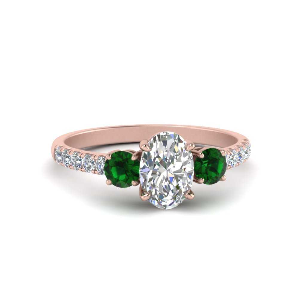 petite-micropave-oval-shaped-three-stone-diamond-engagement-ring-with-emerald-in-rose-gold-FD9383OVRGEMGR-NL-RG