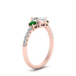 Load image into Gallery viewer, petite-micropave-oval-shaped-three-stone-diamond-engagement-ring-with-emerald-in-rose-gold-FD9383OVRGEMGR-NL-RG
