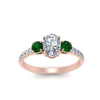 Load image into Gallery viewer, petite-micropave-oval-shaped-three-stone-diamond-engagement-ring-with-emerald-in-rose-gold-FD9383OVRGEMGR-NL-RG