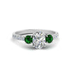 Load image into Gallery viewer, petite-micropave-oval-shaped-three-stone-diamond-engagement-ring-with-emerald-in-white-gold-FD9383OVRGEMGR-NL-WG