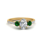 Load image into Gallery viewer, petite-micropave-oval-shaped-three-stone-diamond-engagement-ring-with-emerald-in-yellow-gold-FD9383OVRGEMGR-NL-YG
