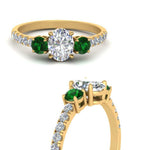 Load image into Gallery viewer, petite-micropave-oval-shaped-three-stone-diamond-engagement-ring-with-emerald-in-yellow-gold-FD9383OVRGEMGR-NL-YG
