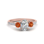 Load image into Gallery viewer, petite-micropave-oval-shaped-three-stone-diamond-engagement-ring-with-orange-sapphire-in-rose-gold-FD9383OVRGSAOR-NL-RG
