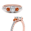 Load image into Gallery viewer, petite-micropave-oval-shaped-three-stone-diamond-engagement-ring-with-orange-sapphire-in-rose-gold-FD9383OVRGSAOR-NL-RG