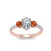 Load image into Gallery viewer, petite-micropave-oval-shaped-three-stone-diamond-engagement-ring-with-orange-sapphire-in-rose-gold-FD9383OVRGSAOR-NL-RG