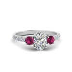 Load image into Gallery viewer, petite-micropave-oval-shaped-three-stone-diamond-engagement-ring-with-pink-sapphire-in-white-gold-FD9383OVRGSADRPI-NL-WG

