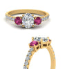 Load image into Gallery viewer, petite-micropave-oval-shaped-three-stone-diamond-engagement-ring-with-pink-sapphire-in-yellow-gold-FD9383OVRGSADRPI-NL-YG