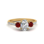 Load image into Gallery viewer, petite-micropave-oval-shaped-three-stone-diamond-engagement-ring-with-ruby-in-yellow-gold-FD9383OVRGRUDR-NL-YG
