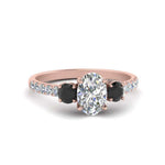 Load image into Gallery viewer, petite-micropave-oval-shaped-three-stone-engagement-ring-with-black-diamond-in-rose-gold-FD9383OVRGBLACK-NL-RG

