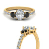 Load image into Gallery viewer, Petite Micropave Three Stone Oval Diamond Ring