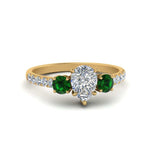 Load image into Gallery viewer, petite-micropave-pear-shaped-three-stone-diamond-engagement-ring-with-emerald-in-yellow-gold-FD9383PERGEMGR-NL-YG
