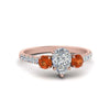 Load image into Gallery viewer, petite-micropave-pear-shaped-three-stone-diamond-engagement-ring-with-orange-sapphire-in-rose-gold-FD9383PERGSAOR-NL-RG