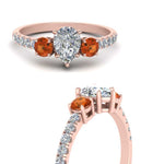 Load image into Gallery viewer, petite-micropave-pear-shaped-three-stone-diamond-engagement-ring-with-orange-sapphire-in-rose-gold-FD9383PERGSAOR-NL-RG
