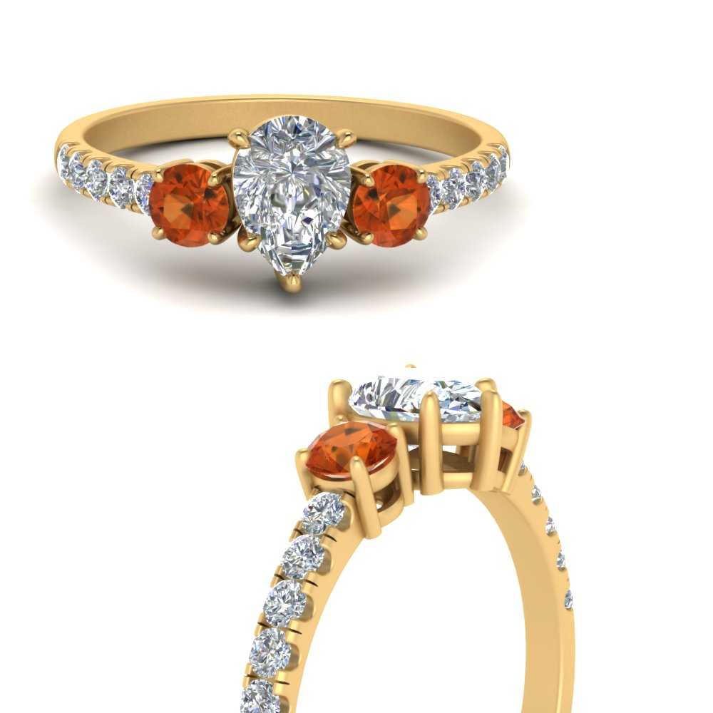 petite-micropave-pear-shaped-three-stone-diamond-engagement-ring-with-orange-sapphire-in-yellow-gold-FD9383PERGSAOR-NL-YG