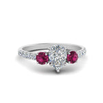 Load image into Gallery viewer, petite-micropave-pear-shaped-three-stone-diamond-engagement-ring-with-pink-sapphire-in-white-gold-FD9383PERGSADRPI-NL-WG
