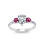 Load image into Gallery viewer, petite-micropave-pear-shaped-three-stone-diamond-engagement-ring-with-pink-sapphire-in-white-gold-FD9383PERGSADRPI-NL-WG

