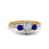 Load image into Gallery viewer, petite-micropave-pear-shaped-three-stone-diamond-engagement-ring-with-sapphire-in-yellow-gold-FD9383PERGSABL-NL-YG