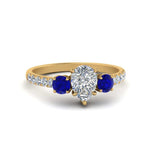Load image into Gallery viewer, petite-micropave-pear-shaped-three-stone-diamond-engagement-ring-with-sapphire-in-yellow-gold-FD9383PERGSABL-NL-YG
