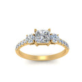 Thumbnail 4 - petite-micropave-princess-cut-three-stone-diamond-engagement-ring-in-yellow-gold-FD9383PRR-NL-YG